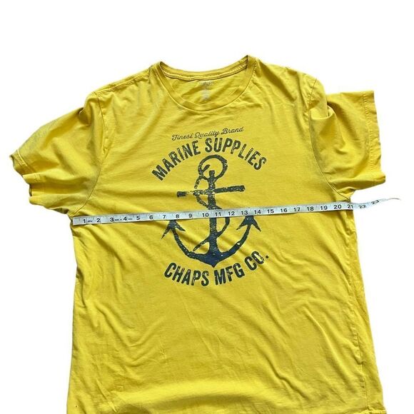 MENS CHAPS Yellow Graphic Short Sleeve Casual Tee Shirt L - Picture 6 of 7